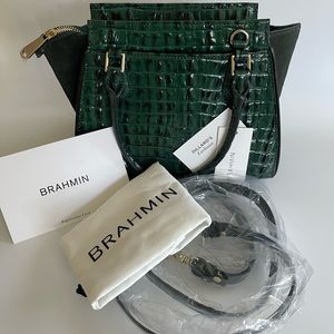 Brahmin Mimi Priscilla Emerald Moore Genuine Leather